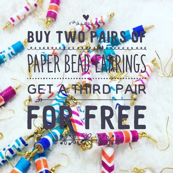 Paper Bead Earrings - Picture 1 of 1
