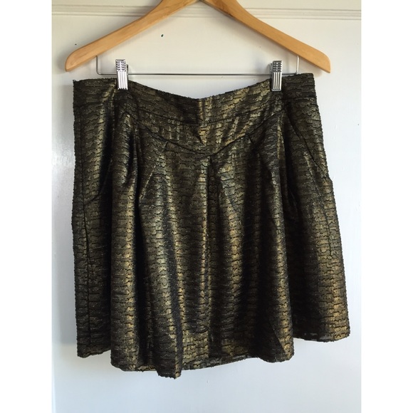Gap Bronze Metallic Miniskirt - L - Picture 2 of 3