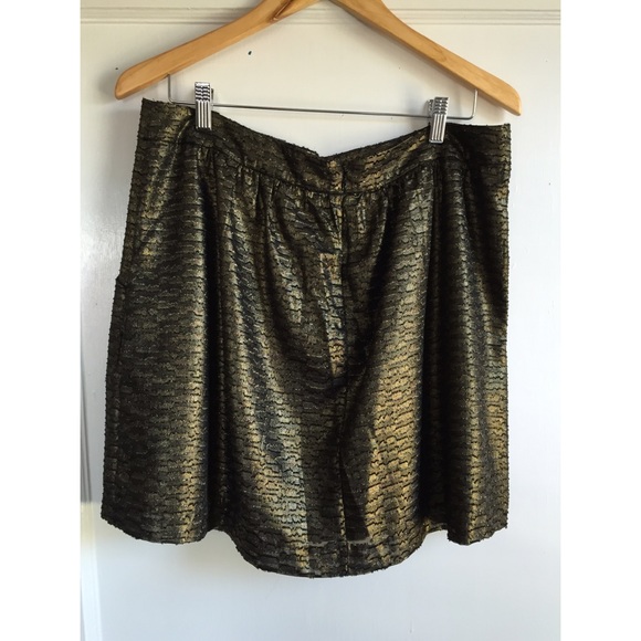 Gap Bronze Metallic Miniskirt - L - Picture 3 of 3