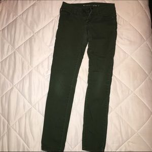 Army green skinny jeans
