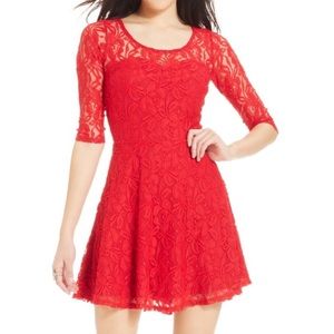 Material Girl Red Lace Dress