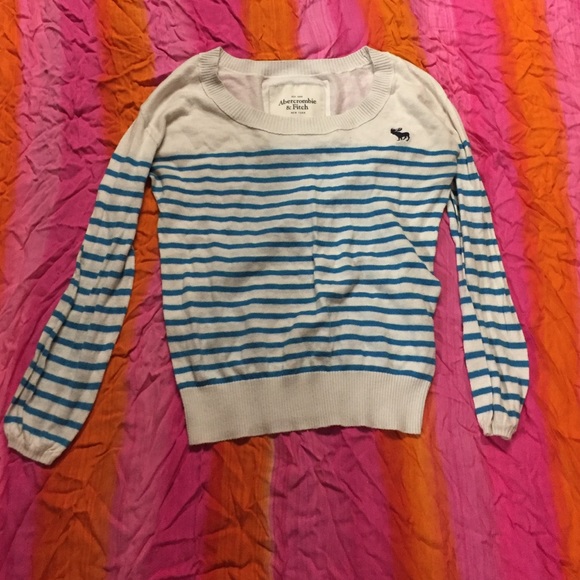 Blue & white stripped A&F long sleeve top