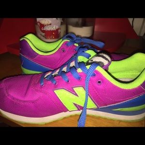 These are gently worn New Balance 574's
