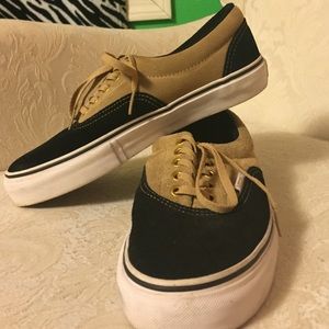 Black and beige suede Vans