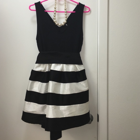 White and Black Stripped Dress