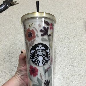 Huge floral Starbucks tumbler cup