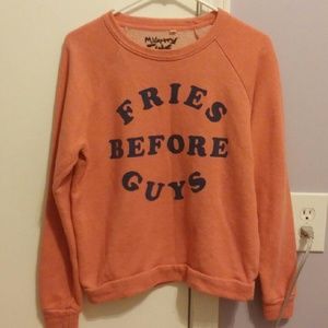 "Fries Before Guys" Sweatshirt, Size Large