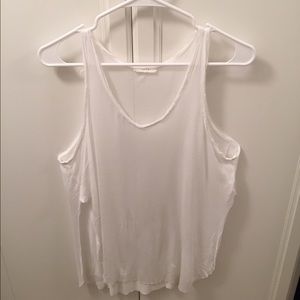 LUSH sheer distressed split side tank top