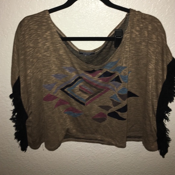 tribal print poncho-like top