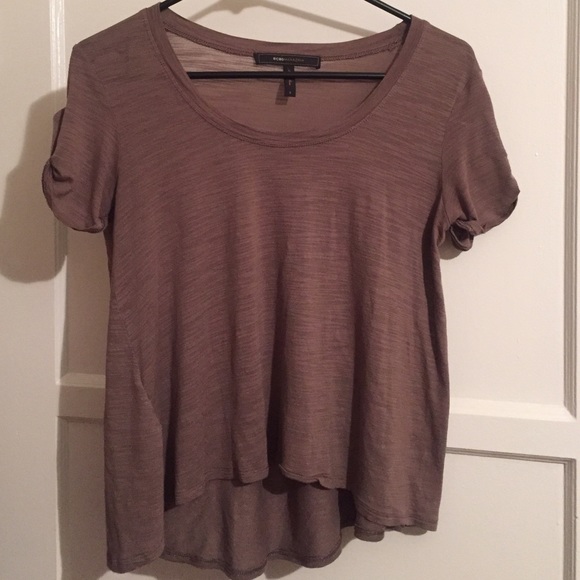 BCBGMaxAzria Olive Green Short Sleeve Top