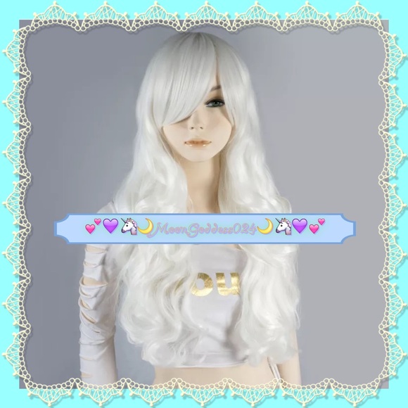 FINAL⚡️SALE☠Silver/White Curly Long Layered Wig*☠