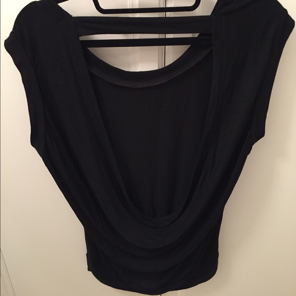 Black open back top