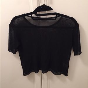 Very sheer black crop top