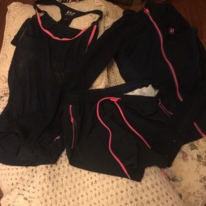 Abercrombie navy hot pink xs workout zip up mesh