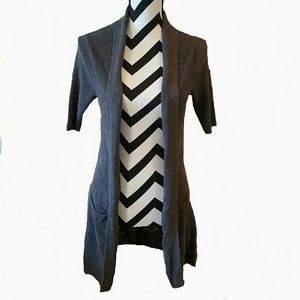 Gray Banana Republic Short Sleeve Cardigan