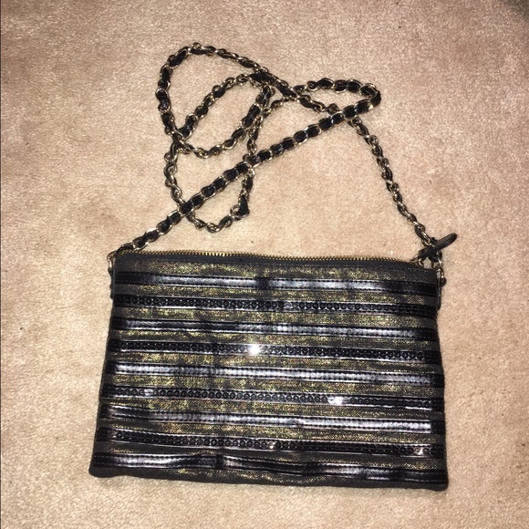 Black & gold crossbody