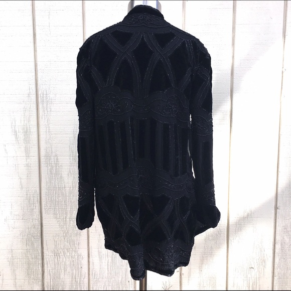 🔴Sold in bundle|Vintage velvet beaded jacket - Picture 4 of 4