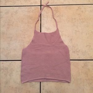 Cute knit cropped pink/rose halter