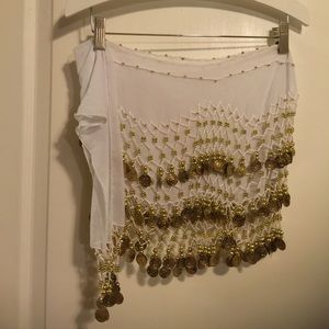 White belly dance skirt