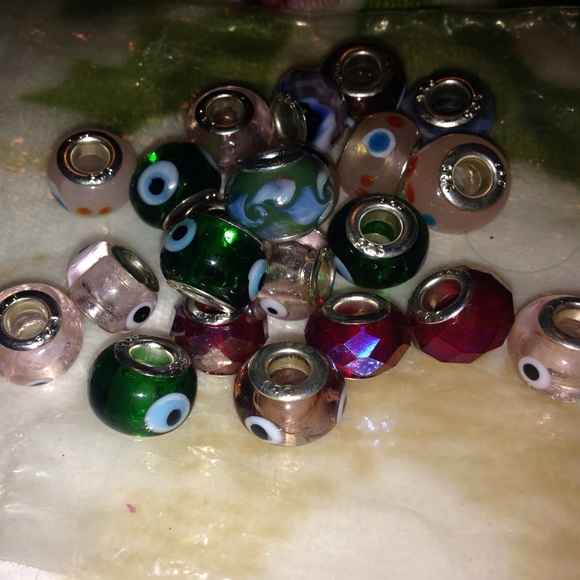 22 sterling silver glass beads