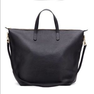 Cuyana Oversized Tote in black leather