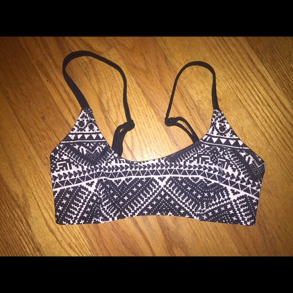 Aztec print caged back bikini top XS