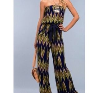 Chevron pattern jumpsuit. New! S, M, L