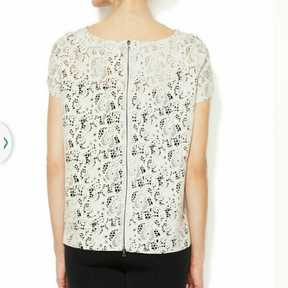 ANTHROPOLOGIE Leather Laser Cut Reversible Top - Picture 3 of 4