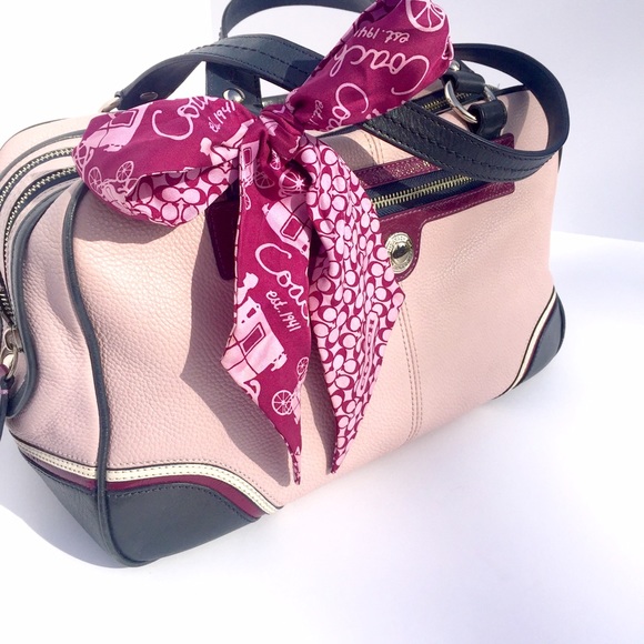 Coach Handbags - Lavender/navy purse with silk scarf • Coach