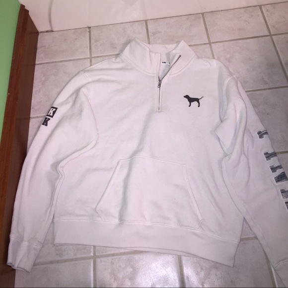 White pink Victoria secret 1/4 zip