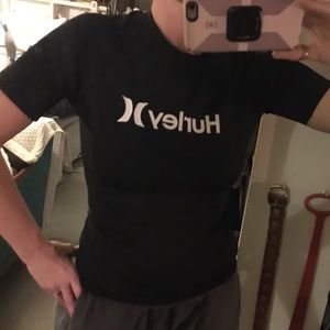 Hurley rash guard swim shirt  short sleeve black