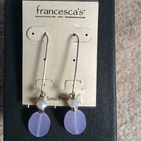 Lavender jewel earrings from Francesca's