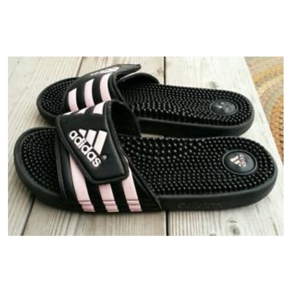 adidas light pink slides