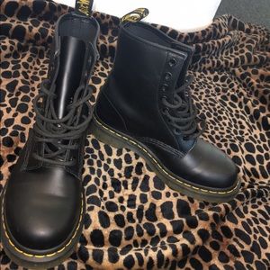 Smooth Black Leather Combat Doc Martin's