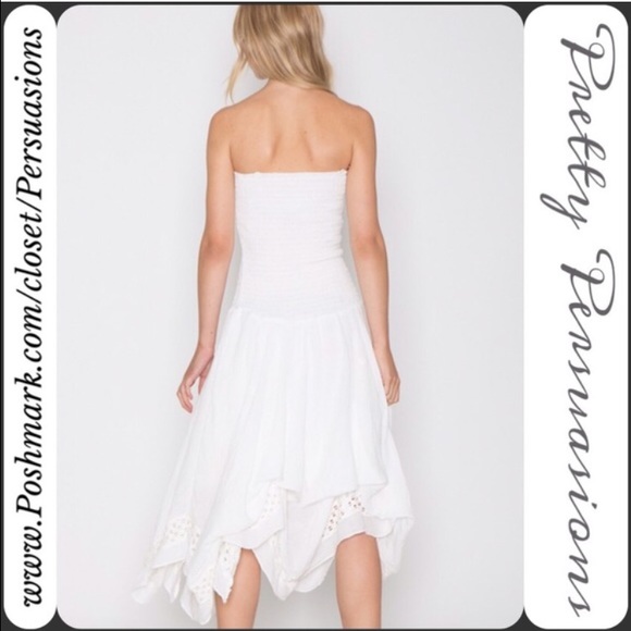 SOLD 🌻 NWT White Crochet Tiered Hem Midi Dress - Picture 4 of 4