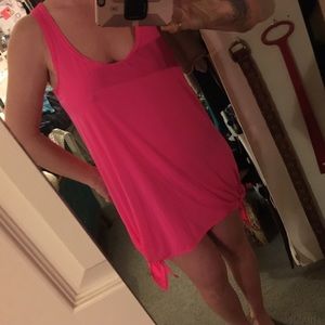 TYR coverup dress swim shirt L hot pink neon NWOT