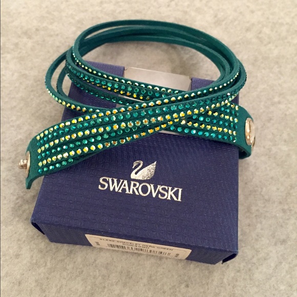 Swarovski Slake Bracelet- Dark Green