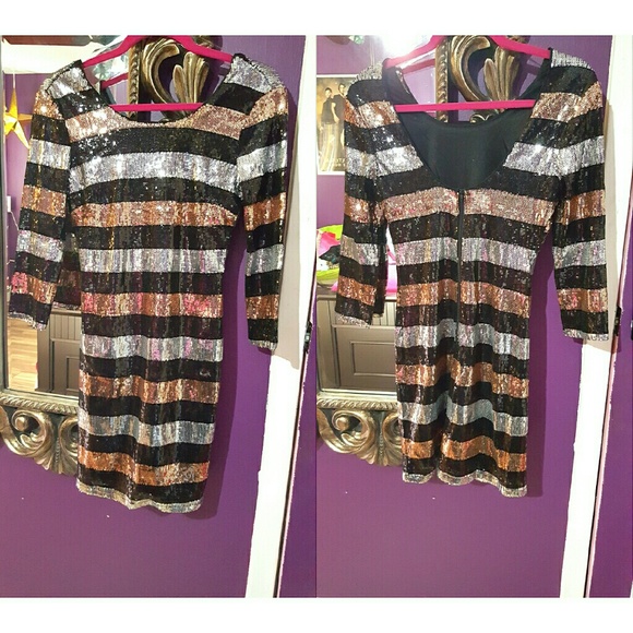 Striped sequin bodycon dress - Picture 4 of 4