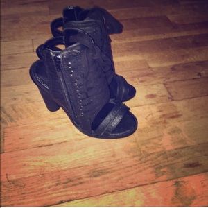 Black Nasty Gal Lace Up Bootie