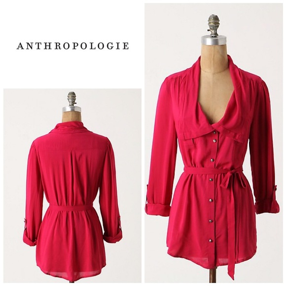 Anthropologie Tops - Anthropologie Draped collar tunic
