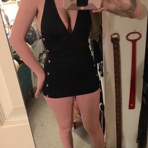 Juicy couture black one piece swim suit M NWOT