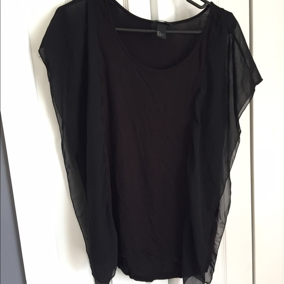 Black Sleeveless Top with Flowy Sleeves