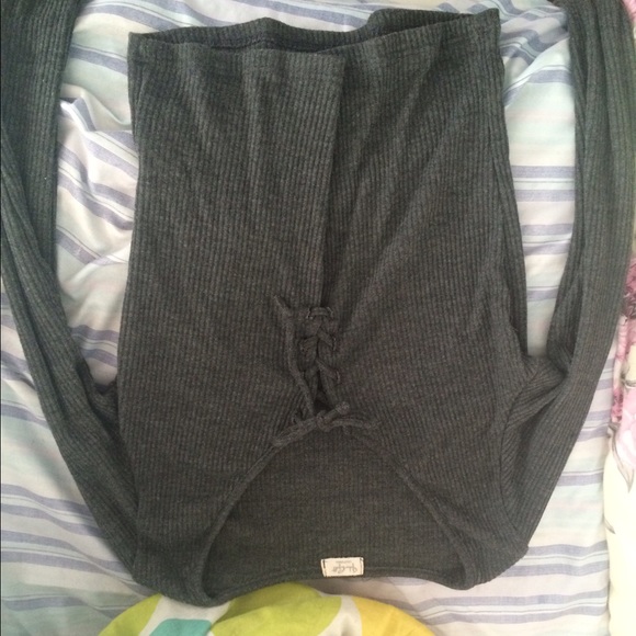 lace up graycrop top brand new PACSUN - Picture 4 of 4