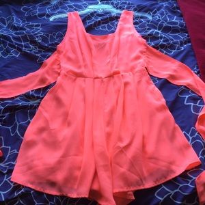 Bright coral romper