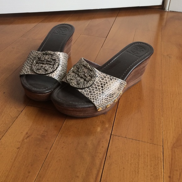 Tory Burch Patti Python Wedges