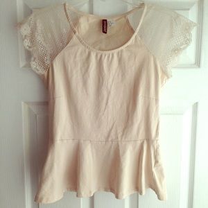 Pale pink peplum top