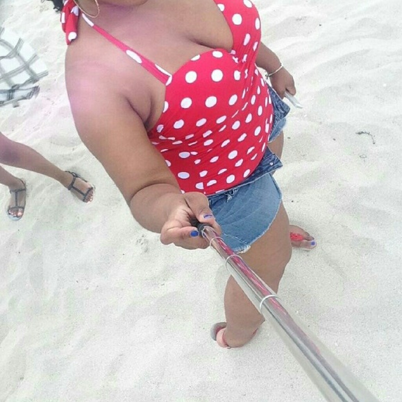 50s Retro Vintage Floral Print White Polka One Pie - Picture 3 of 4