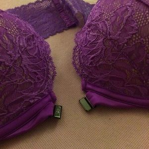 VS purple Lace Strapless Bra