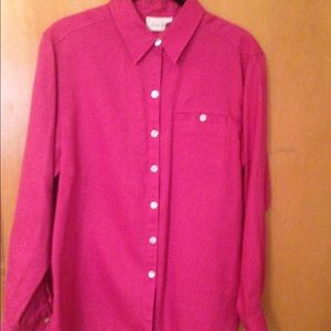 Studio Works pink linen blouse