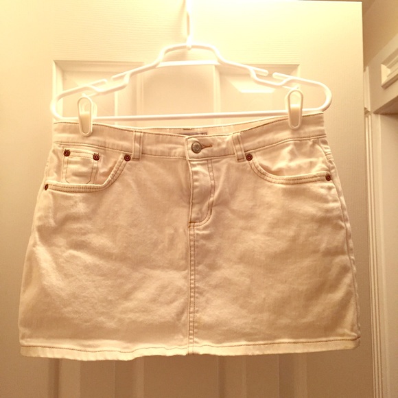 White Denim Skirt